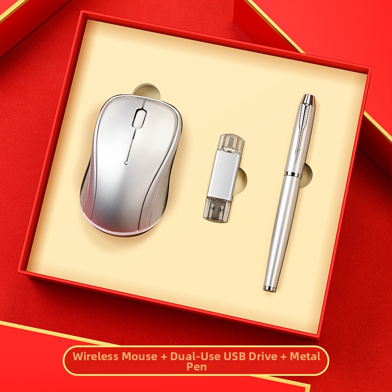 Aukštos kokybės klaviatūros ir pelės rinkinys įmonių dovanoms, metalinė konstrukcija, individualus logotipas, dovanų dėžutės įpakavimas