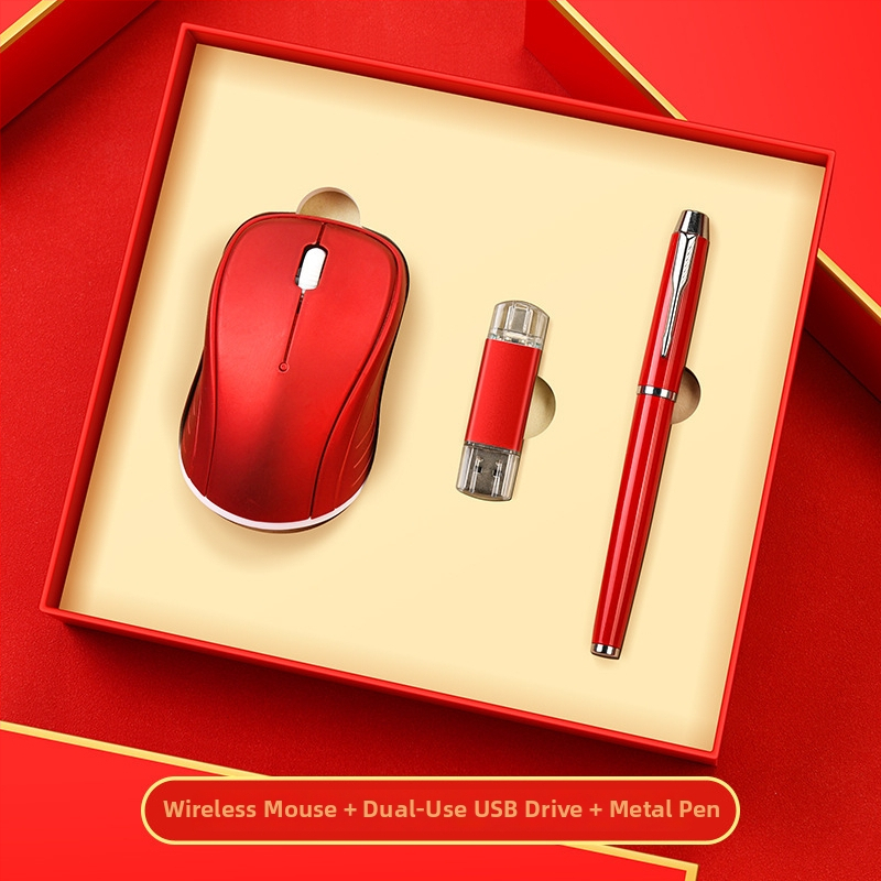 Set premium tastatură și mouse pentru cadouri corporative, construcție metalică, personalizare logo, ambalat într-o cutie cadou personalizată