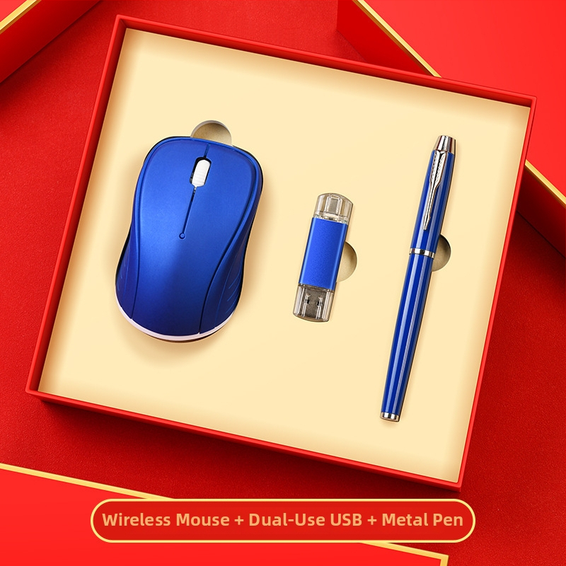 Set premium tastatură și mouse pentru cadouri corporative, construcție metalică, personalizare logo, ambalat într-o cutie cadou personalizată