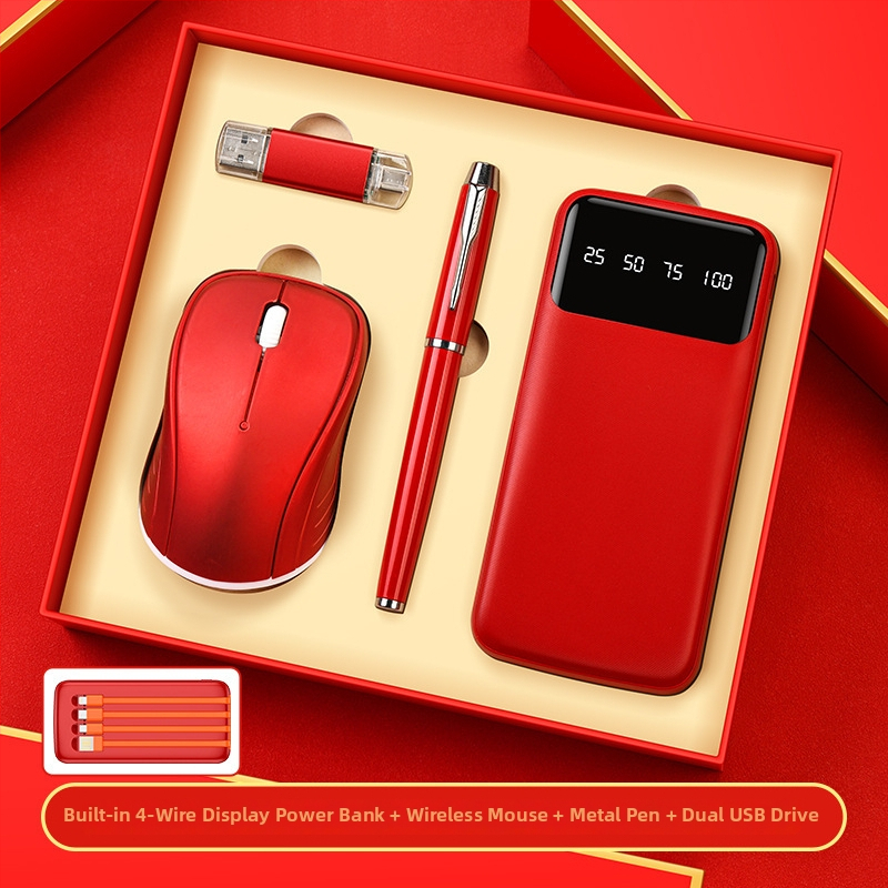 Set premium tastatură și mouse pentru cadouri corporative, construcție metalică, personalizare logo, ambalat într-o cutie cadou personalizată