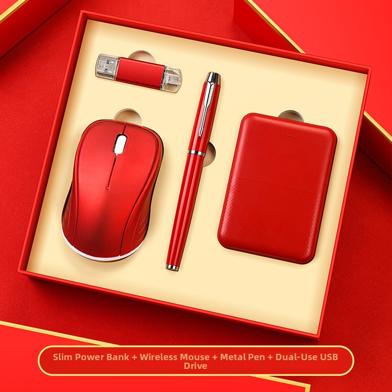 Set premium tastatură și mouse pentru cadouri corporative, construcție metalică, personalizare logo, ambalat într-o cutie cadou personalizată