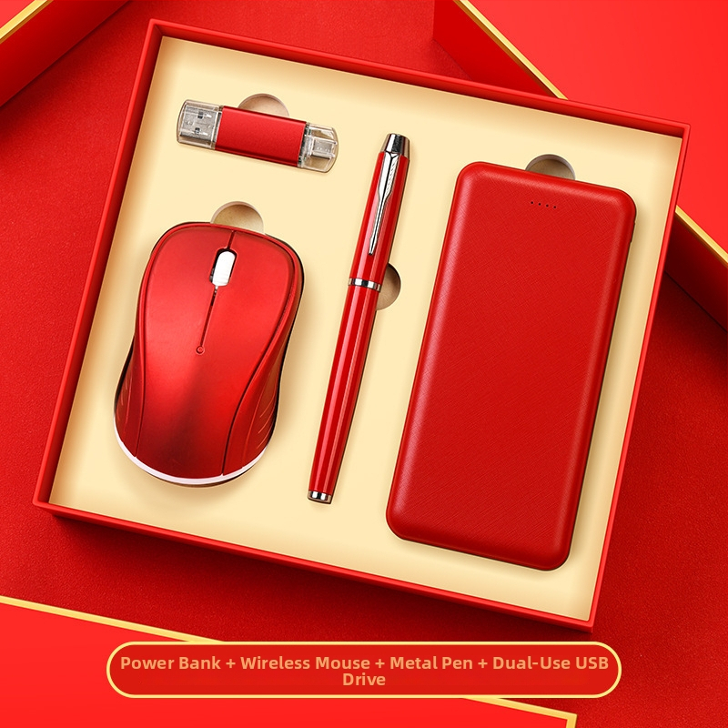 Set premium tastatură și mouse pentru cadouri corporative, construcție metalică, personalizare logo, ambalat într-o cutie cadou personalizată