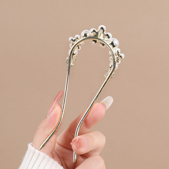 Aluminijska igla za kosu u U obliku, novi kineski stil, elektroplatirani završetak, dodatak za kosu