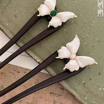 Accesorii pentru cap: agrafă de păr din lemn, formă de insectă, stil chinezesc nou, Yiruo Jewelry