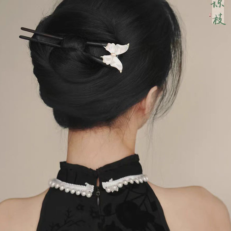 Accesorii pentru cap: agrafă de păr din lemn, formă de insectă, stil chinezesc nou, Yiruo Jewelry