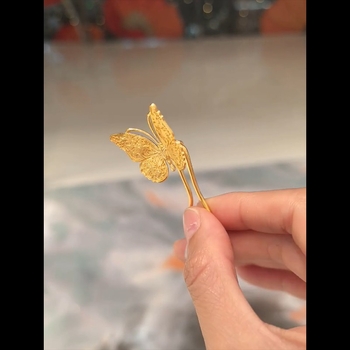 Plaukų segtukas su drugelio motyvu, lydinys – retro moters galvos aksesuaras vestuvėms, 2025 m. pavasaris