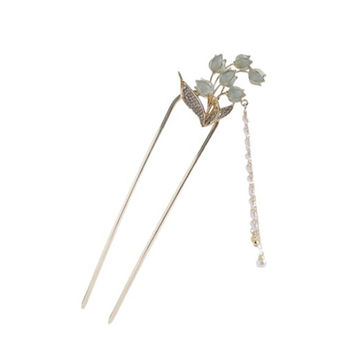 Kínai stílusú U-formájú hajtű gyöngyökkel — Anyag: ötvözet; Stílus: kínai; Forma: U; Feldolgozás: elektroplakálás; Megjelenés: 2025 ősz