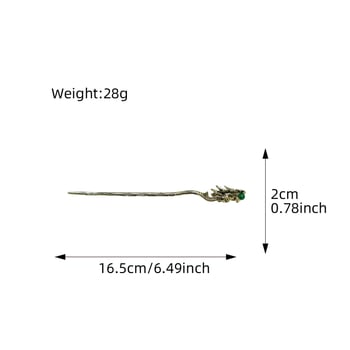 Metalni ukosnica za kosu u obliku zmaja, Guofeng stil, elektroplatiranje, Berphiya marka