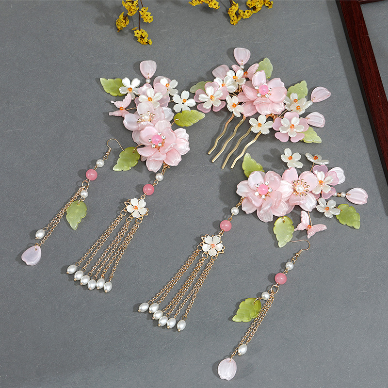 Akrilinis plaukų aksesuaras su gėlėmis – etniniu stiliumi moteriškas galvos aksesuaras, Liangben Jewelry