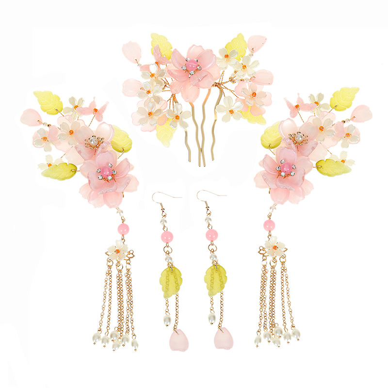 Akrilinis plaukų aksesuaras su gėlėmis – etniniu stiliumi moteriškas galvos aksesuaras, Liangben Jewelry