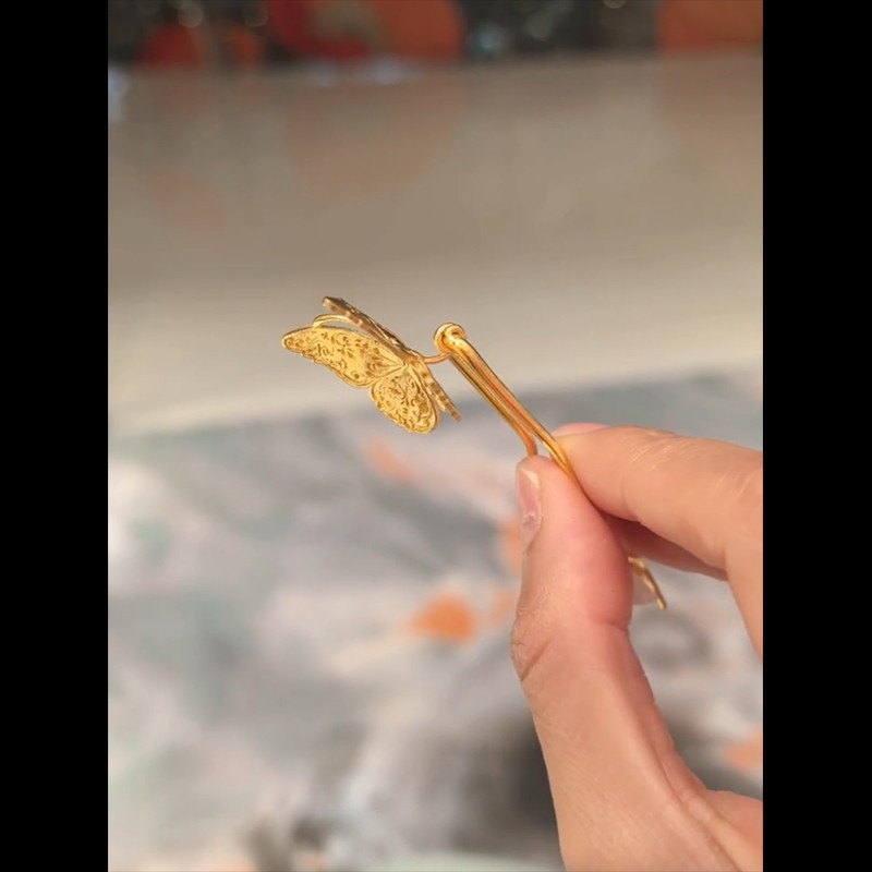 Spona za kosu od legure, retro stil, ženski, leptir motiv, za vjenčanje
