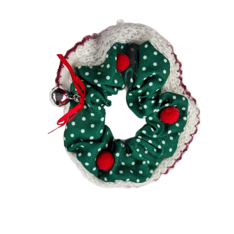 Korejski stil scrunchie za kosu s zvončićem - ručna izrada, poliester, bez umetnina, Zima 2024