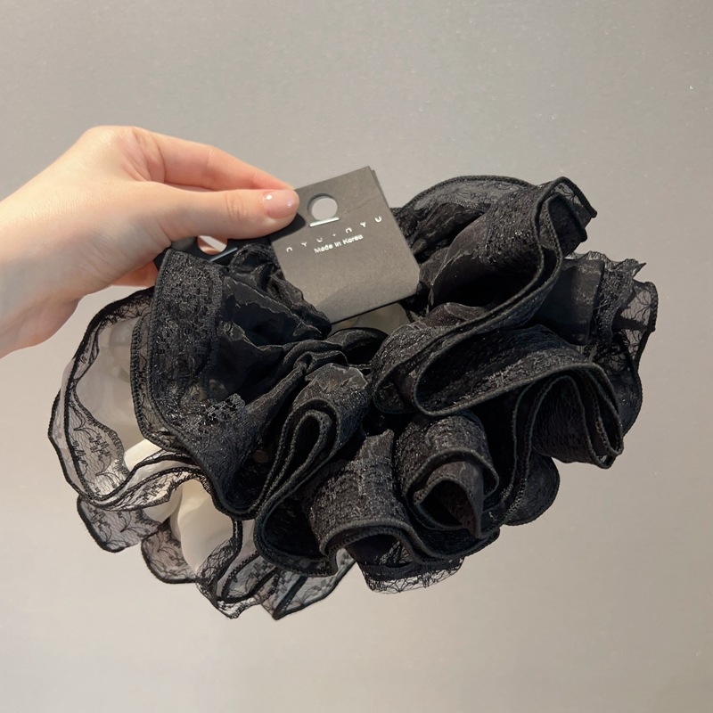 Gumica za kosu u dvorcu stilu s čipkom i satenskom tkaninom, ručna izrada, visoka elastičnost, proljeće 2025