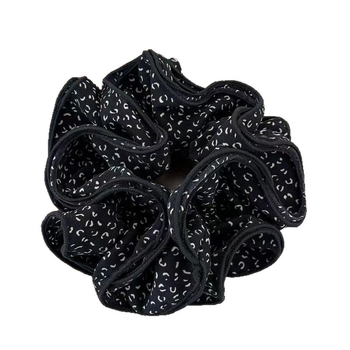 Scrunchie za kosu s leopard uzorkom, tekstilni materijal, ručna izrada, korejski stil, visoka elastičnost, učvršćivanje na krajevima, Zima 2025