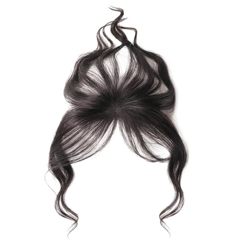 Ženski dodatak kosi za čelo i vrh, ručno izrađen, 100% ljudska kosa, može biti bojati i perm, frizura ravna ili nagnuta, nevidljiva lagana traka za liniju kose, učinak oblikovanja lica