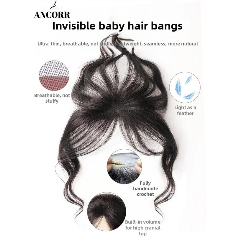 Naistele mõeldud otsaesise ja krooni jaoks juuksepikend, käsitöö, 100% inimjuuksed, võib värvida ja permiga töödelda, pikiotsad sirged või kaldu, näo kuju mõju