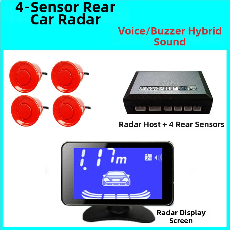 Atpakaļgaitas radars ar TFT displeju, 4/6/8 zondi, reāls balsu paziņojums, mēness formas ekrāns, priekšējais un aizmugurējais radāra attēls (CQ-1401)