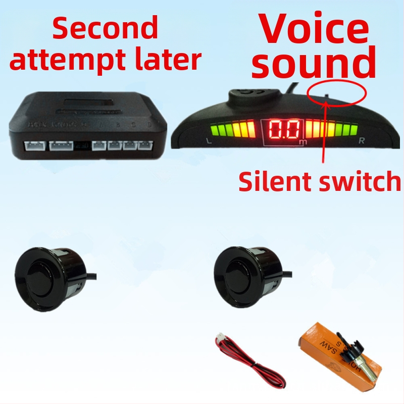 Atpakaļgaitas radars ar TFT displeju, 4/6/8 zondi, reāls balsu paziņojums, mēness formas ekrāns, priekšējais un aizmugurējais radāra attēls (CQ-1401)