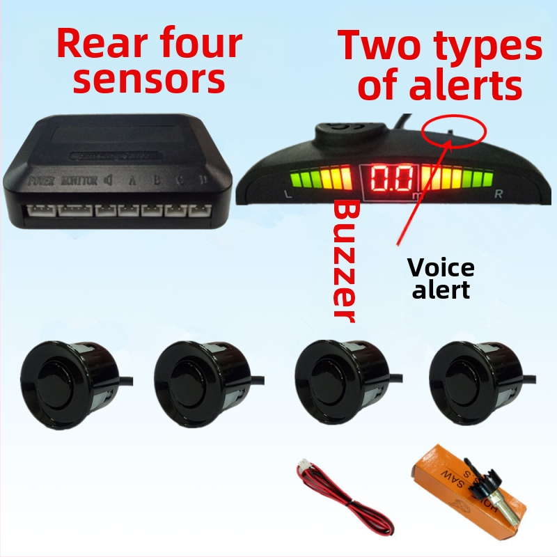 Atpakaļgaitas radars ar TFT displeju, 4/6/8 zondi, reāls balsu paziņojums, mēness formas ekrāns, priekšējais un aizmugurējais radāra attēls (CQ-1401)
