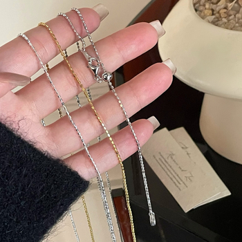 Colier din argint 925, lanț răsucit, design geometric, stil lux lejer