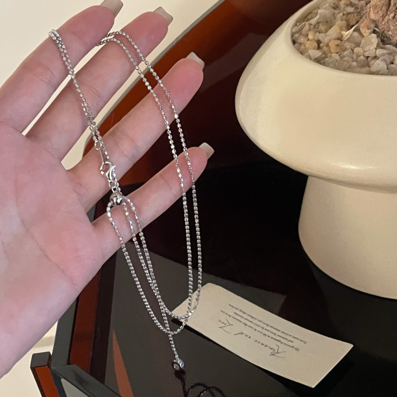 Colier din argint 925, lanț răsucit, design geometric, stil lux lejer