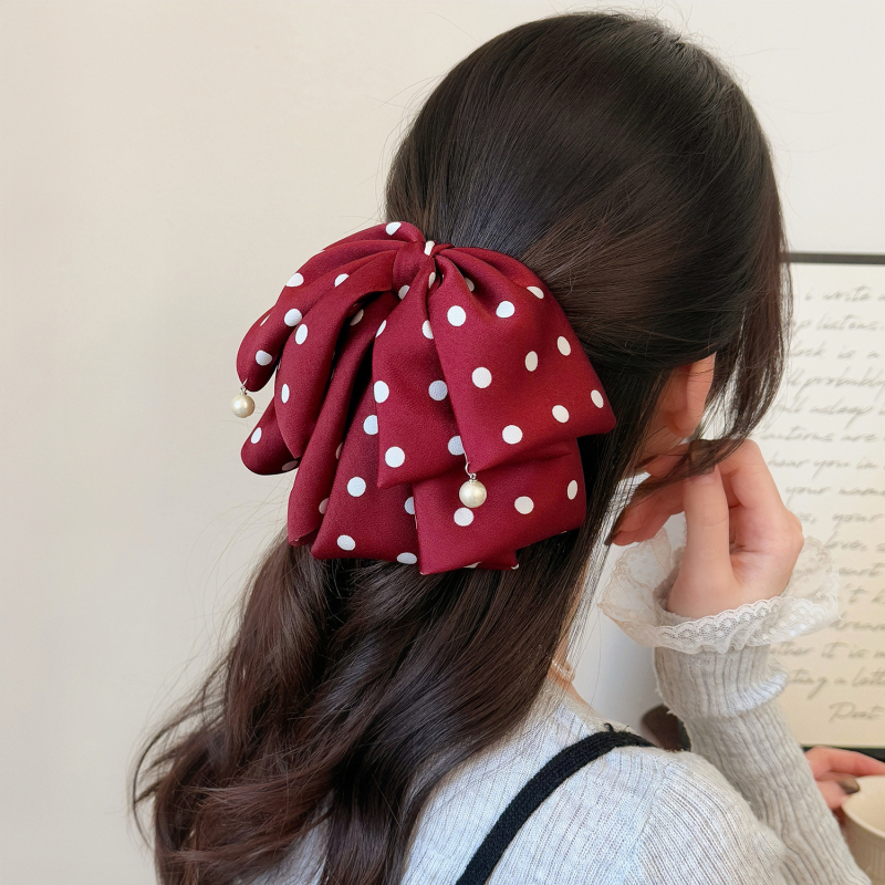 Clip pentru coadă de cal, țesătură, realizat manual, stil feminin coreean, design pe jumătate prins