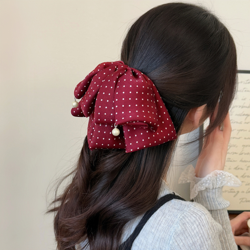 Clip pentru coadă de cal, țesătură, realizat manual, stil feminin coreean, design pe jumătate prins