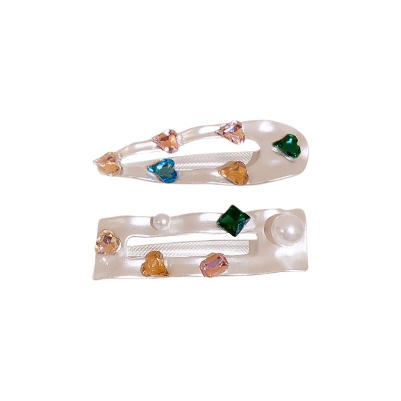 Y2K вдъхновена метална щипка за коса с дукбил форма и диамантена настилка, луксозен стил за жени