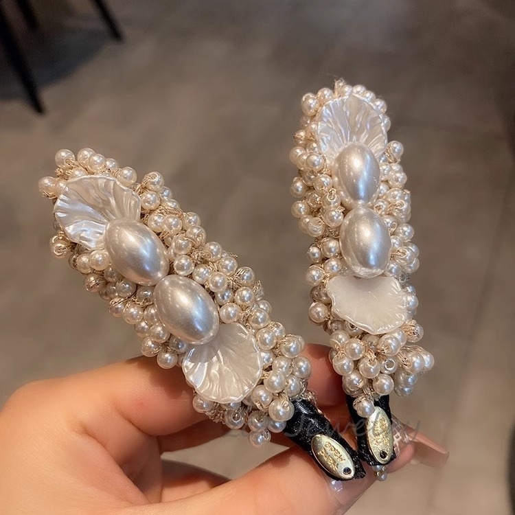 Перлена щипка за коса – за бретон и свободни кичури, клипс с една част, модерен аксесоар за коса