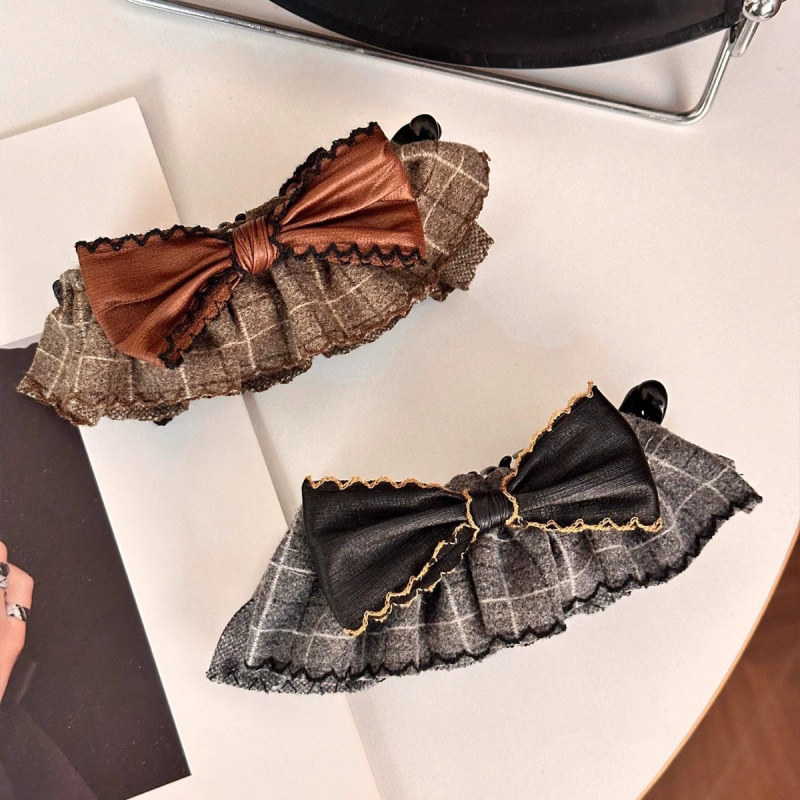 Clip de păr banană, material textil, lucrat manual, stil feminin coreean, tip clip: banană, fără inserții