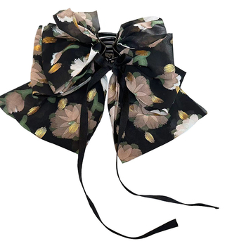 BRANGDY платнен клип за коса с принт лък, корейски стил, щипка за коса за жени, свеж и сладък дизайн, пролет 2024