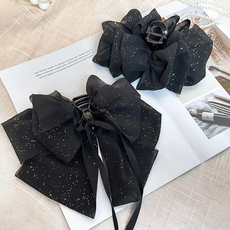 BRANGDY платнен клип за коса с принт лък, корейски стил, щипка за коса за жени, свеж и сладък дизайн, пролет 2024