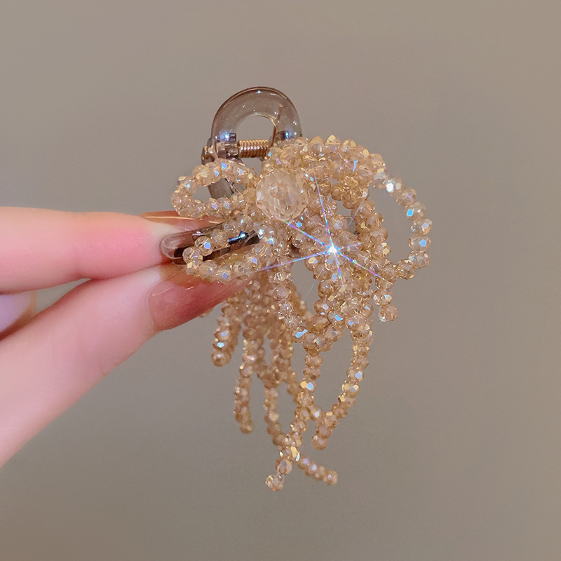 Женски клип за коса - ръчно изработен, пластмасов/смола, захват Gripper, пролет 2025, стил свеж и сладък