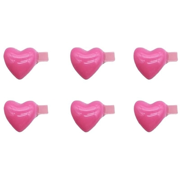 Сърцевидни щипки за коса, комплект от 6 броя, странични щипки за бретон и разрошени кичури, материал: оцетна киселина