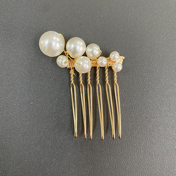 Furca de păr cu perle pentru mireasă, design floral, lucrată manual, cristal alb, stil feminin