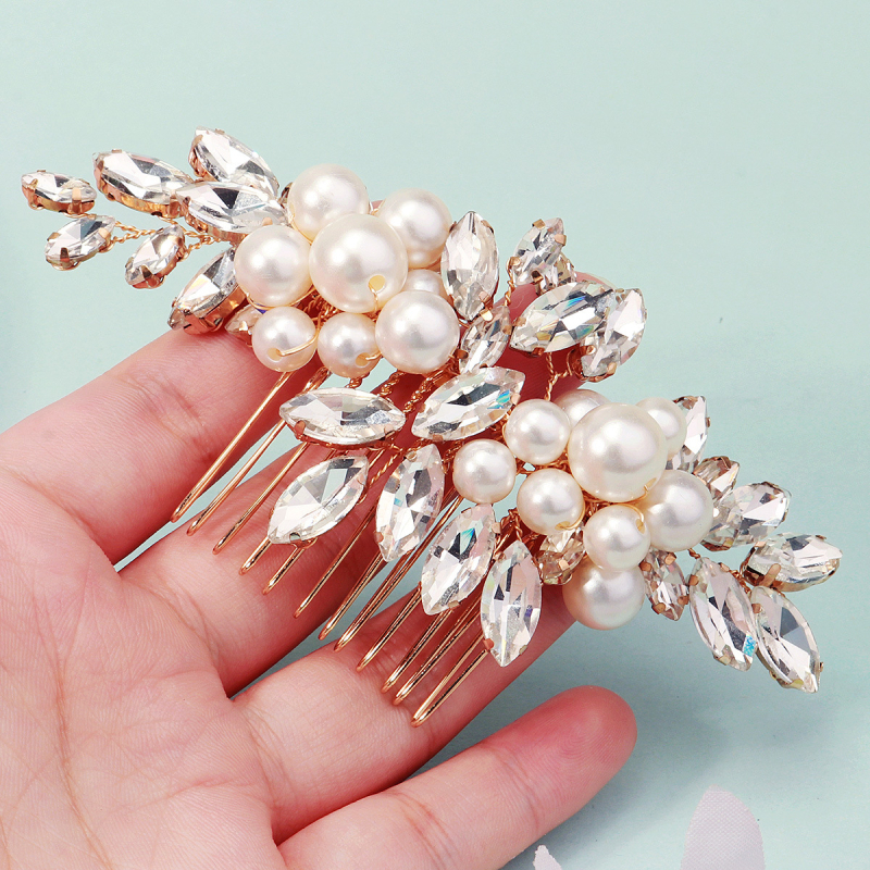 Ručni rad rhinestone kosu češalj, valovit oblik, za nevjeste