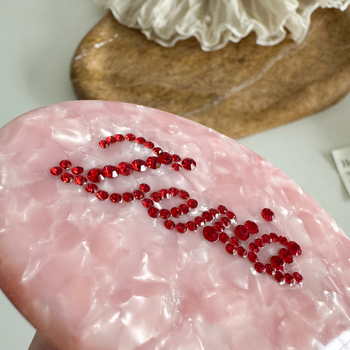 Χτένα μαλλιών με διαμάντι επένδυση σε ακρυτικό φύλλο, γεωμετρικό σχήμα, γλυκό στυλ/ζευγάρι, επεξεργασία με διαμάντι, ατομικά συσκευασμένο