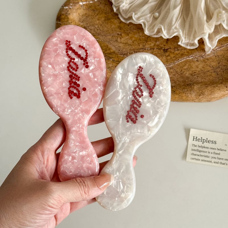 Χτένα μαλλιών με διαμάντι επένδυση σε ακρυτικό φύλλο, γεωμετρικό σχήμα, γλυκό στυλ/ζευγάρι, επεξεργασία με διαμάντι, ατομικά συσκευασμένο