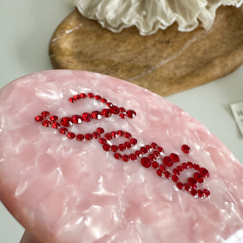 Χτένα μαλλιών με διαμάντι επένδυση σε ακρυτικό φύλλο, γεωμετρικό σχήμα, γλυκό στυλ/ζευγάρι, επεξεργασία με διαμάντι, ατομικά συσκευασμένο