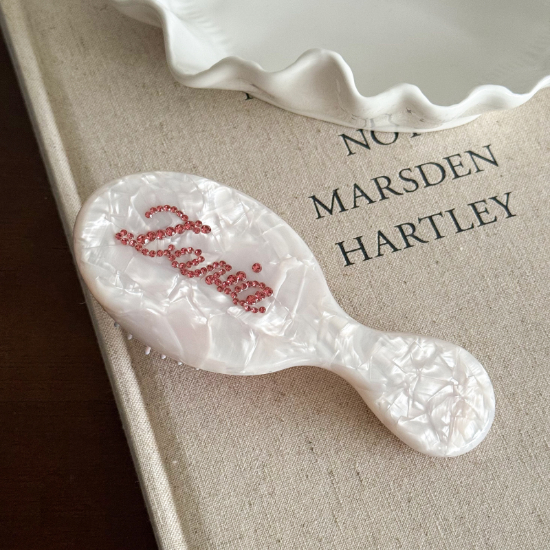 Χτένα μαλλιών με διαμάντι επένδυση σε ακρυτικό φύλλο, γεωμετρικό σχήμα, γλυκό στυλ/ζευγάρι, επεξεργασία με διαμάντι, ατομικά συσκευασμένο