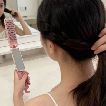 Χτένα κομμωτικής, αναδιπλούμενη με καθρέφτη και φορητό μασάζ, πλαστικό, εξουσιοδοτημένη ιδιωτικής ετικέτας μάρκα