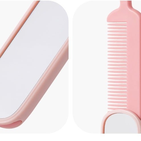 Χτένα κομμωτικής, αναδιπλούμενη με καθρέφτη και φορητό μασάζ, πλαστικό, εξουσιοδοτημένη ιδιωτικής ετικέτας μάρκα