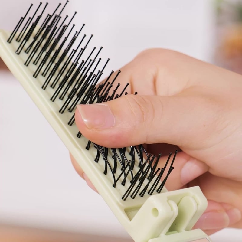 Χτένα κομμωτικής, αναδιπλούμενη με καθρέφτη και φορητό μασάζ, πλαστικό, εξουσιοδοτημένη ιδιωτικής ετικέτας μάρκα