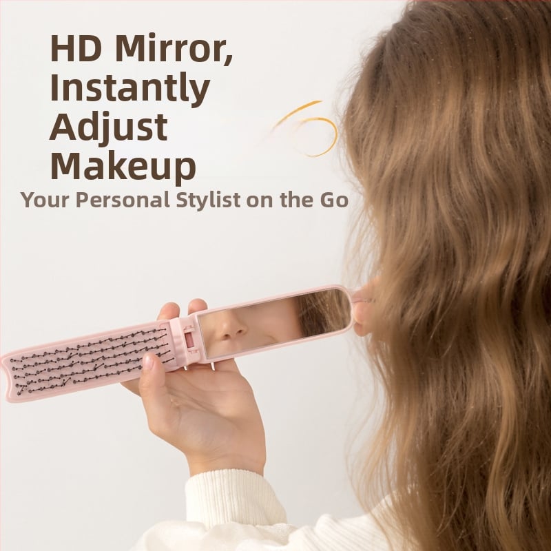 Χτένα κομμωτικής, αναδιπλούμενη με καθρέφτη και φορητό μασάζ, πλαστικό, εξουσιοδοτημένη ιδιωτικής ετικέτας μάρκα