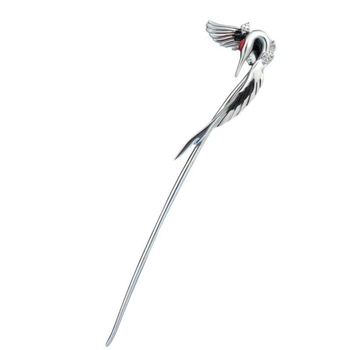 Metalinė plaukų segtukas su paukščio ir debesų motyvu, tinkamas šukuosenoms – senovinis stilius, rankų darbo, kilmė Yiwu