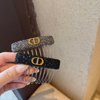 Hajni češalj s rhinestones kristalima, dizajn s željeznim zubima u obliku svinjske njuške, vintage ženski stil, ručna izrada, materijal: octena kiselina, Guangzhou, ljeto 2025