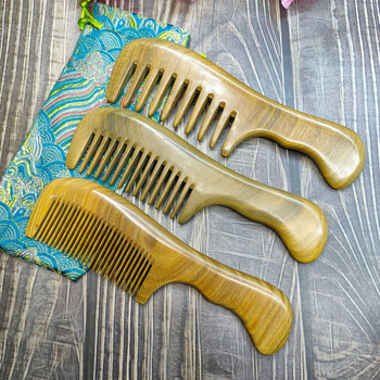 Ξύλινο χτένι, υλικό: sandalwood/rosewood, προέλευση: Min county, Anhui, φινίρισμα επιφανείας: grind, σχέδιο: τοπίο λουλουδιών