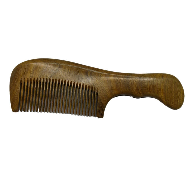 Ξύλινο χτένι, υλικό: sandalwood/rosewood, προέλευση: Min county, Anhui, φινίρισμα επιφανείας: grind, σχέδιο: τοπίο λουλουδιών