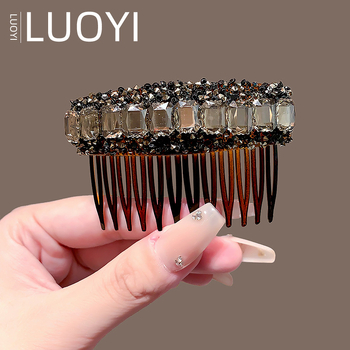 Χτένα μαλλιών με στρας, κορεατικού στυλ, με αντιολισθητικά δόντια, γυναικείο αξεσουάρ για οργάνωση μαλλιών — καλοκαίρι 2025