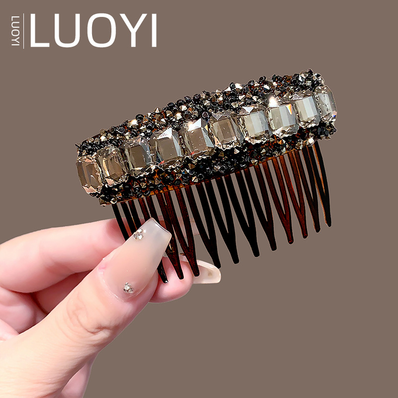 Χτένα μαλλιών με στρας, κορεατικού στυλ, με αντιολισθητικά δόντια, γυναικείο αξεσουάρ για οργάνωση μαλλιών — καλοκαίρι 2025